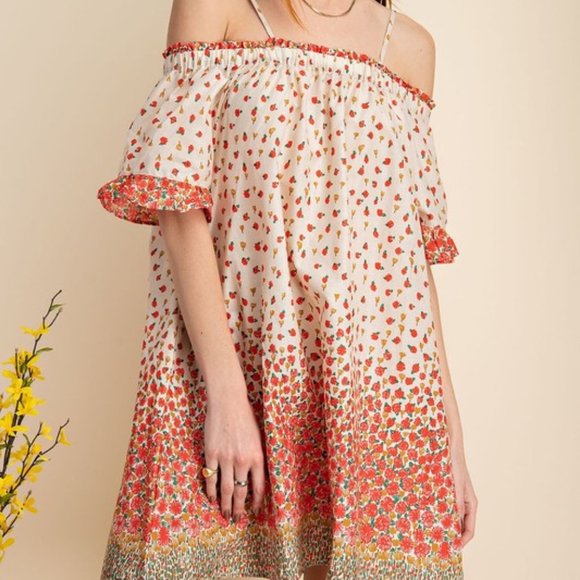 Cottage core summer off shoulder dress - Picture 3 of 7